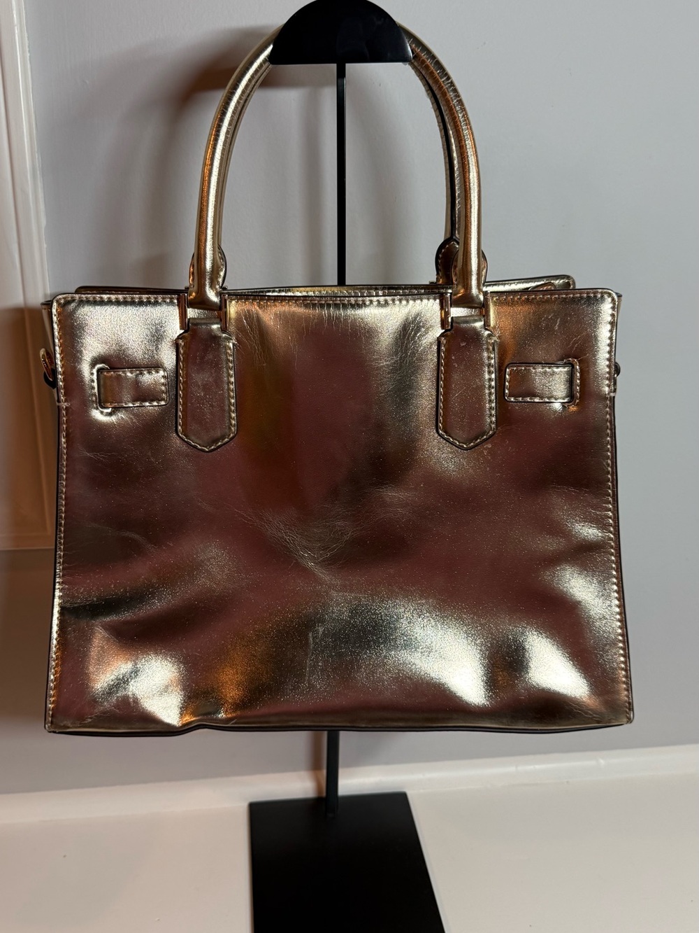 Michael Kors Hamilton Medium Metallic Satchel (with callouts) - Picture 7 of 13